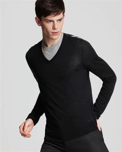 mens burberry v neck|Men’s Luxury Knitwear .